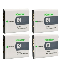Kastar 4-Pack Battery Replacement for Sony Webbie MHS-PM1, Bloggie MHS-CM5, Bloggie MHS-PM5, Cyber-Shot DSC-S750, Cyber-Shot DSC-S780, Cyber-Shot DSC-S950, Cyber-Shot DSC-S980 Camera