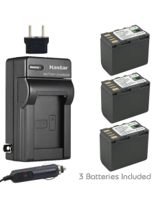 Kastar Battery (3-Pack) and Charger for JVC BN-VF823, BN-VF823U and GZ-MS130 GZ-D230 GZ-HD260 GZ-HD3 GZ-HD5 GZ-HD6 GZ-HD7 GZ-HD10 GZ-HD30 GZ-HD40 GZ-HD300 GZ-HD320 GZ-HM1 GZ-HM110 GZ-HM200 GZ-HM400
