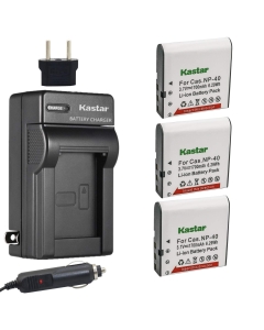 Kastar CNP-40 Battery (3-Pack) and Charger Kit for Kodak LB-060 AZ521 AZ361 AZ501 AZ522 AZ362 AZ526 and HP D3500 SKL-60 V5060H V5061U Cameras
