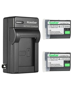 Kastar 2-Pack Battery and AC Wall Charger Replacement for Nikon EN-EL15, EN-EL15a, EN-EL15b, EN-EL15e Battery, Nikon MB-D11, MB-D12, MB-D14, MB-D15, MB-D16, MB-D18 Battery Grip