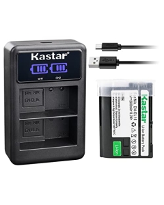 Kastar 1-Pack ENEL15 Battery and LED2 USB Charger Compatible with Nikon EN-EL15 Battery, MH-25 Charger, Nikon 1 V1, D500 D600 D610 D750 D780 D800 D800E D810 D810A D850, D7000 D7100 D7200 D7500 Camera