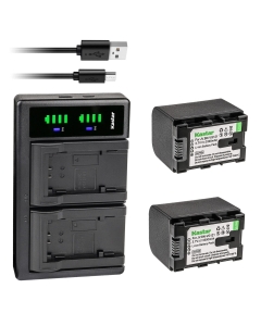 Kastar 2-Pack Battery and LTD2 USB Charger Replacement for JVC GZ-MS110U GZ-MS118 GZ-MS150 GZ-MS210 GZ-MS210AEK GZ-MS210AEU GZ-MS210BEU GZ-MS210BUC GZ-MS210SEK GZ-MS210SEU GZ-MS210U GZ-MS215