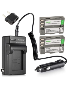 Kastar EN-EL3E Battery (2-Pack) and Charger Kit for Nikon EN-EL3e, EN-EL3a, EN-EL3, MH-18, MH-18a and Nikon D50, D70, D70s, D80, D90, D100, D200, D300, D300S, D700 Cameras