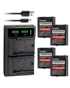 Kastar 4-Pack Battery and Smart Dual Charger Replacement for Motorola TalkAbout H20 T470 T475 T47X T480 T500 T600 H20 T605 H20 T631 T800 T82 T82 Extreme T92 H2O, TalkAbout T475 T47X T480