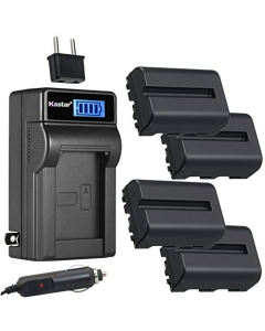 Kastar 4-Pack NP-FM500H Battery and LCD AC Charger Compatible with Sony Alpha A200, DSLR-A200, DSLR-A200K, DSLR-A200W, DSLR-A200WB, DSLR-A300, α300, Alpha A300, DSLR-A300K, DSLR-A300K/N Cameras