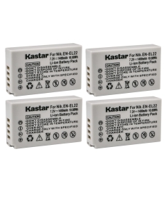 Kastar Battery (4-Pack) for Nik EN-EL22, MH-29 Work with Nik 1 J4, Nik 1 S2 Cameras