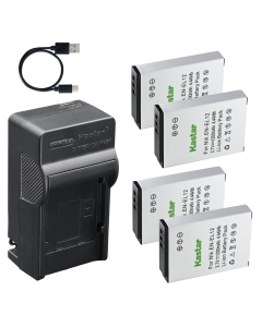 Kastar 4-Pack Battery and AC & USB-C Charger, Compatible with Nikon EN-EL12 ENEL12 and MH-65 MH-65P Charger for Nikon Coolpix A900 A1000 B600 W300 AW130 P330 P340 S9900 KeyMission 170 360