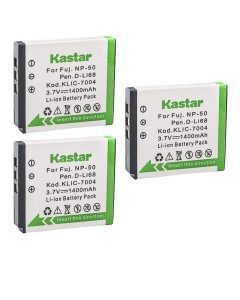 Kastar 3-Pack Battery Replacement for Kodak KLIC-7004, Fujifilm NP-50, Kodak EasyShare M1033 M1093 V1073 V1273 V1233 V1253, Fujifilm FinePix F80EXR F100FD F200EXR F300EXR F500EXR F800EXR F900EXR XP200