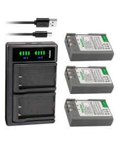 Kastar 3-Pack ENEL9a Battery and LTD2 USB Charger Replacement for Nikon EN-EL9 EN-EL9a EN-EL9e Battery, Nikon MH-23 Charger, Nikon Battery Grip BG-2A for Nikon D40/D40x/D60/D3000/D5000 DSLR Camera