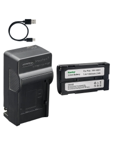 Kastar 1-Pack Battery and AC & USB-C Charger, Compatible with BDC46 BDC58 BDC70 BT-70 BLI-162 ERC610 Replacement Batteries for Topcon HiPer II V, Sokkia Total Station, Hitachi JVC Panasonic Camcorder