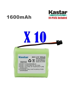 Kastar 10-Pack AA*3 3.6V 1600mAh MSM Ni-MH Rechargeable Battery for Panasonic Type 1 P-P501 PP501 P-P501A PP501A P-P501PA P-P504 PP504 P-P508 P-P508A P-P510 P-P510A PP510A, PQP60AAF3G2 PQP85AA3A