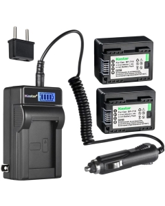 Kastar 2-Pack BP-718 Battery and LCD AC Charger Compatible with Canon BP-709 BP709, BP-718 BP718, BP-727 BP727 Canon US 6055B002 Battery, Canon CG-700 CG700 Charger, Canon LEGRIA HF M306 HFM306 Camera