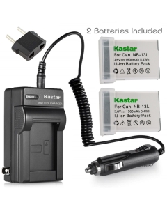 [Fully Decoded] Kastar Battery 2-Pack and Charger for Canon NB-13L NB13L CB-2LH and Canon PowerShot G5 X, G7 X, G7 X Mark II, G9 X, G9 X Mark II, PowerShot SX620 HS, SX720 HS, SX730 HS, G1 X Mark III