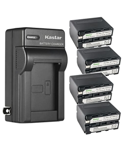 Kastar 4-Pack Battery and AC Wall Charger Replacement for Desview R5, 5.5 inch Touchscreen On-Camera Field Monitor, IPS with HDR/3D-Luts/Dual-use Battery System, on-Camera-Touchscreen-Field-Monitor