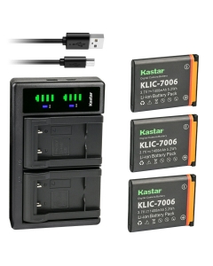 Kastar 3-Pack KLIC-7006 Battery and LTD2 USB Charger Compatible with Kodak Easyshare M750, Easyshare M873, Easyshare M883, Easyshare M5350, Easyshare M5370, Easyshare Mini, Easyshare Mini M200 Camera