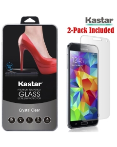 Kastar S5 Screen Protector (2-PACK), Premium Tempered Crystal Clear Glass Screen Protector for Samsung Galaxy S5, SV, i9600, i9700, G900, G900F, G00A, G900T AT&T, T-Mobile, Sprint, Verizon Smartphone