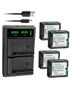 Kastar 4-Pack Battery and LTD2 USB Charger Compatible with Panasonic CGA-DU06, CGR-DU06, CGA-DU07, CGR-DU07, CGA-DU12, CGR-DU12, CGA-DU14, CGR-DU14, CGA-DU21, CGR-DU21 Battery