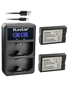 Kastar 2 Pack V4 Battery and LCD Dual USB Charger Compatible with Ring V4 Battery, Ring 8AB1S7 Battery, Ring Doorbell 2, Ring Video Doorbell 2 3 Camera, Ring Door View Cam, Ring Spotlight Cam V4