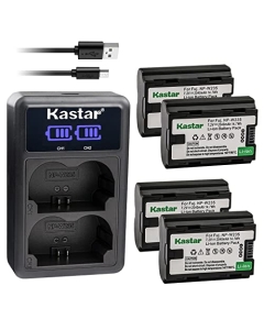 Kastar 4-Pack NP-W235 Battery and LED2 USB Charger Compatible with Fujifilm X-H2 Mirrorless Camera, Fujifilm X-H2 Mirrorless Camera, Fujifilm X-T4 XT4 Camera, Fujifilm X-T5 XT5 Mirrorless Camera