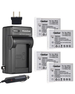 Kastar NB-5L Battery (4-Pack) and Charger for Canon PowerShot S100, S110, SD700, SD790, SD800, SD850, SD870 is, SD880, SD890, SD900, SD950, SD970 is, SD990 is, SX200 is, SX210 is, SX220 is, SX230 HS