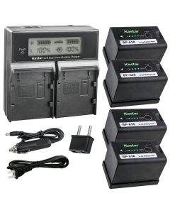 Kastar 4-Pack BP-A30 Battery and AC LCD Dual Fast Charger Compatible with BP-A Series BP-A30 BP-A60 BP-A65 BP-A90 US 0870C002 Battery, CG-A10 CG-A20 Charger