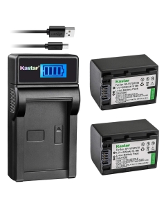 Kastar Battery (X2) & SLIM LCD Charger for Sony NP-FV70 NP-FH70 FV70 FH70 NPFV70 NPFH70 FV70 & FDR-AX53 HDR-CX675 HDR-CX455 HDR-CX900 TD30V HDR-PV710V HDR-PJ670 HDR-PJ810 HDR-TD30V FDR-AX33 FDR-AX100
