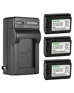 Kastar 3-Pack Battery and AC Wall Charger Replacement for Sony Alpha A7R3 α7R3, Alpha ILCE-7RM3, Alpha A6600 α6600 Camera, Sony Alpha 1 Mirrorless Digital Camera, Sony FX3 Full-Frame Cinema Camera