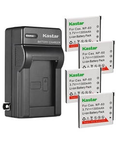 Kastar 4-Pack Battery and AC Wall Charger Replacement for Casio Exilim Zoom EX-Z80SR, Exilim Zoom EX-Z80VP, Exilim Zoom EX-Z85, Exilim Zoom EX-Z85BE, Exilim Zoom EX-Z85BK, Exilim Zoom EX-Z85BN