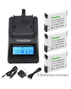 Kastar Fast Charger and Battery 3 Pack for Panasonic DMW-BCM13 DMW-BCM13PP & Lumix DMC-FT5 DMC-LZ40 DMC-TS5 DMC-TZ37 DMC-TZ40 DMC-TZ41 Lumix DMC-TZ55 DMC-TZ60 Lumix DMC-ZS27 DMC-ZS30 DMC-ZS35 DMC-ZS40