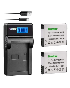Kastar Battery (X2) & LCD Slim USB Charger for Panasonic DMW-BCM13 BCM13PP and Lumix DMC-FT5 DMC-LZ40 DMC-TS5 TS6 DMC-TZ37 TZ40 TZ41 TZ55 TZ60 DMC-ZS27 DMC-ZS30 DMC-ZS35 DMC-ZS40 DMC-ZS45 DMC-ZS50