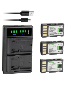 Kastar 3-Pack Battery and LTD2 USB Charger Replacement for JVC GZ-HM200BEK GZ-HM400 GZ-HM400AC GZ-HM400-B GZ-HM400EU GZ-HM400-S GZ-HM400U GZ-HM400US GZ-HM80 GZ-HM90 GZ-MG120 GZ-MG130 GZ-MG130AC