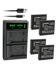 Kastar 4-Pack Battery and LTD2 USB Charger Replacement for Panasonic DMW-BCF10 DMW-BCF10E DMW-BCF10PP, CGA-S009 CGA-S009E CGA-S/106B Battery, Panasonic DE-A59 DE-A59B, DE-A60 Charger
