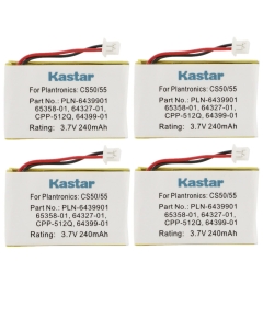 Kastar 4-Pack Battery Replacement for Plantronics 202599-03 64327-01 6432701 64399-01 6439901 PL-64399-01 ED-PLN-6439901 PLN-6439901 64399-03 6439903 65358-01 6535801 653580