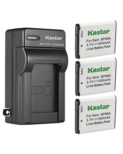 Kastar 3-Pack Battery and AC Wall Charger Replacement for Samsung EA-BP88A EABP88A, BP-88A BP88A Battery, Samsung DV200, DV300, DV300F, DV305, DV305F Digital Cameras