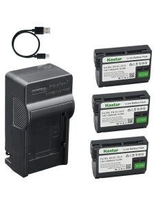 Kastar 3-Pack Battery and AC & USB-C Charger, Compatible with Nikon EN-EL15 EN-EL15a EN-EL15b EN-EL15c MH-25, Works with Z5II Z6III Z7II Z8 Z9 Zf D500 D600 D610 D750 D780 D800 D810 D850 Cameras