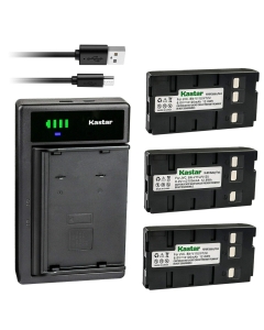 Kastar 3-Pack Battery and Smart USB Charger Replacement for Panasonic VZ-LDS15 PV-10 PV-10B PV-10PX PV-14 PV-17 PV-18 PV-19 PV-20 PV-21 PV-22 PV-31 PV-32 PV-332 PV-333 PV-362 PV-40 PV-41 PV-42 PV-43