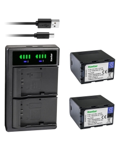 Kastar 2-Pack Battery and LTD2 USB Charger Replacement for JVC SSL-JVC50, SSLJVC50, JVC50, SSL-JVC70, SSLJVC70, JVC70, SSL-JVC75, SSLJVC75, JVC75, BN-S8I50, BNS8I50 Battery