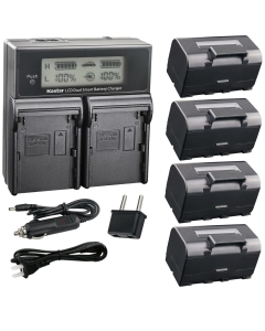 Kastar Battery 4 Pack and LCD Dual Fast Charger for Topcon BT-60Q BT-61Q BT-62Q BT-65Q BT-66Q GMS-2 Topcon BC-30 BC-30D BT-30 and Topcon Total Stations GTS-900A GPT 9000 GPT-9000A Robotic