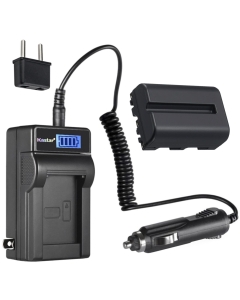 Kastar 1-Pack NP-FM500H Battery and LCD AC Charger Compatible with Sony α200, Alpha A200, DSLR-A200, DSLR-A200K, DSLR-A200W, DSLR-A200WB, DSLR-A300, α300, Alpha A300, DSLR-A300K, DSLR-A300K/N Cameras