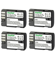 Kastar Battery 4-Pack Replacement for Pentax D-Li90, DLI90, DL190 Battery, Pentax D-BC90, K-BC90, 39830, 39835 Charger, Pentax 645D, 645Z, 645Z IR, K-01 K01, K-1, K-1 Limited Silver, K-3, K-5 Camera