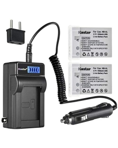 Kastar 2-Pack NB-5L Battery and LCD AC Charger Compatible with Canon NB-5L NB5L, NB-5LH NB5LH, 1135B001 Battery, Canon CB-2LX CB-2LXE Charger, Canon Digital IXUS 860 is, Digital IXUS 870 is Cameras
