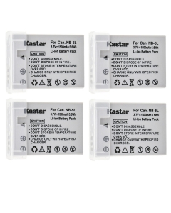 Kastar 4-Pack NB-5L Battery Replacement for Canon Digital 810 is, Digital 800 is, Digital 1000, Digital 2000 is, Digital IXUS 90 is, Digital IXUS 900 Ti, Digital IXUS 950 is Camera