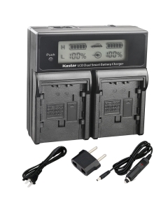 Kastar LCD Dual Fast Charger for Panasonic VW-VBG130 and AG-AC7, AG-AF100, AG-HMC40, AG-HMC80, AG-HMC150, HDC-HS250, HDC-HS300, HDC-HS700, HDC-SD600, SD700, HDC-SDT750, HDC-TM300, HDC-TM700, SDR-H80