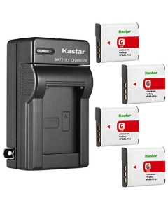 Kastar 4-Pack NP-BG1 Battery and AC Wall Charger Replacement for Sony Cyber-Shot DSC-W125, Cyber-Shot DSC-W130, Cyber-Shot DSC-W150, Cyber-Shot DSC-W170, Cyber-Shot DSC-W200, Cyber-Shot DSC-W210