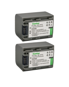 Kastar 2-Pack NP-FP70 / NP-FP71 Battery Replacement for Sony HDR-HC3E, DCR-DVD103, DCR-DVD105, DCR-DVD202, DCR-DVD203, DCR-DVD205, DCR-DVD304, DCR-DVD305, DCR-DVD403, DCR-DVD404 Camcorder
