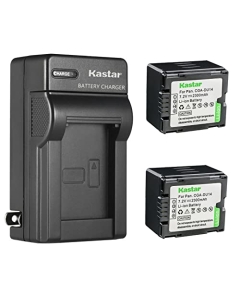 Kastar 2-Pack CGA-DU14 Battery and AC Wall Charger Replacement for Panasonic NV-GS22, NV-GS26, NV-GS27, NV-GS28 Camera, Panasonic CGA-DU06, CGA-DU07, CGA-DU12, CGA-DU14, CGA-DU21 Battery