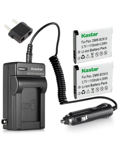 Kastar Battery (2-Pack) and Charger Kit Replacement for Panasonic DMW-BCN10, DMW-BCN10E, DMW-BCN10PP Work for Panasonic Lumix DMC-LF1, Lumix DMC-LF1K, Lumix DMC-LF1W Digital Cameras