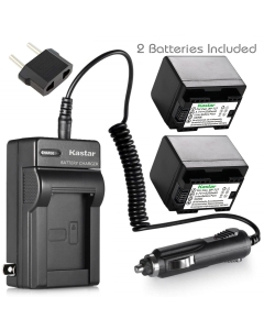 Kastar (Fully DECODED Battery (2-Pack) + Charger for Canon BP-727 and VIXIA HF M50, HF M52, HF M500, HF R30, HF R32, HF R40, HF R42, HF R50, HF R52, HF R60, HF R62, HF R300, HF R400, HF R500, HF R600