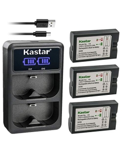 Kastar 3 Pack V4 Battery and LCD Dual USB Charger Compatible with Ring V4 Battery, Ring 8AB1S7 Battery, Ring Doorbell 2, Ring Video Doorbell 2 3 Camera, Ring Door View Cam, Ring Spotlight Cam V4