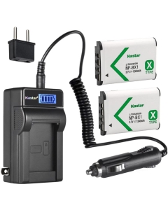 Kastar 2-Pack NP-BX1 Battery and LCD AC Charger Compatible with Sony Cyber-Shot DSC-WX300, Cyber-Shot DSC-WX350, Cyber-Shot DSC-WX500 FDR-X1000V FDR-X3000 HDR-AS10 HDR-AS100V HDR-AS15 Cameras